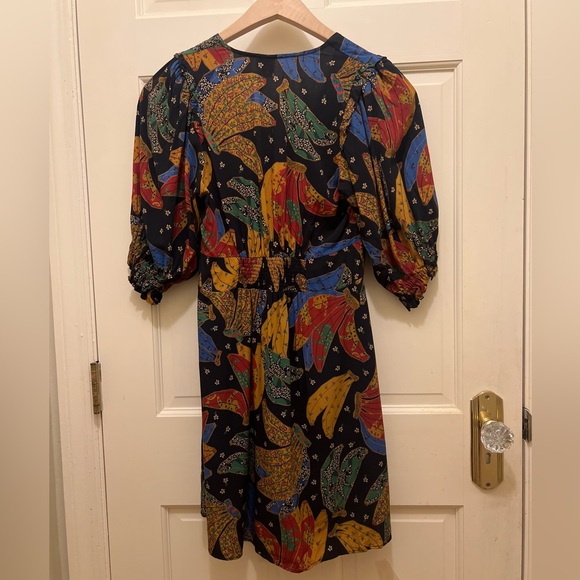 Farm Rio Tropical Banana Minidress with Sleeves - Picture 2 of 11